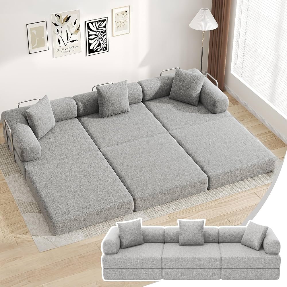 Divano Letto Convertibile Compresso in Schiuma – 3 Posti